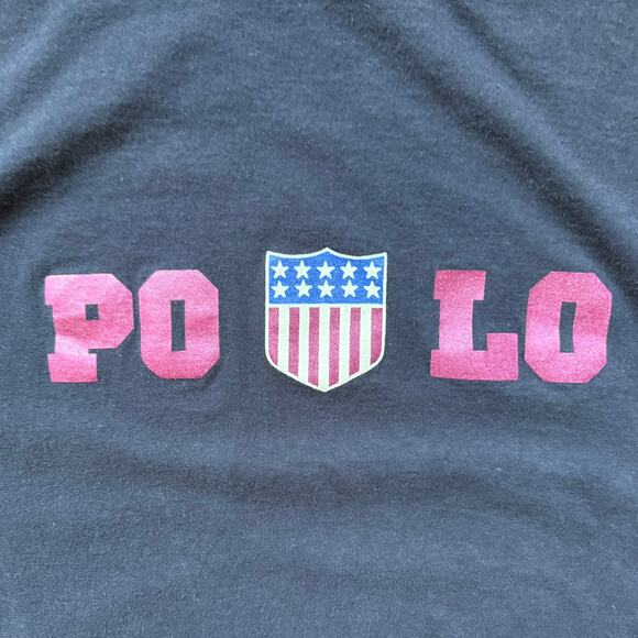 Polo Sport Ralph Lauren USA Shield Logo T-Shirt Black Men’s Large - Picture 3 of 5